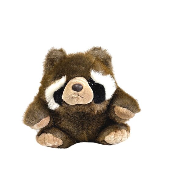 Mary Meyer Plush Vtg 1994 Round Raccoon Stuffed Animal 9" Mark on Tag - Picture 1 of 7